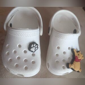 CROCS Kids White Sandals with Fun Charms